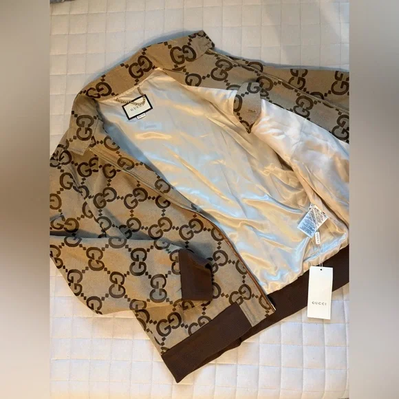 Gucci Jumbo GG Canvas - Tan/Beige Monogram Jacket